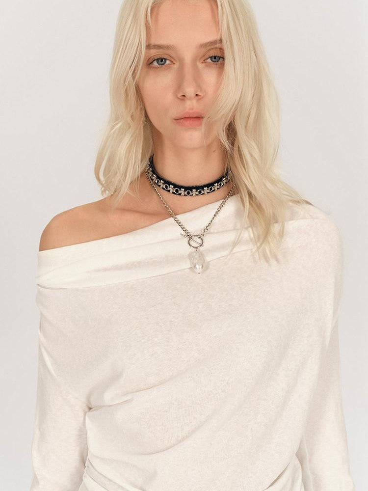 AFTADAWN One Shoulder Backless Detachable Chain Women&