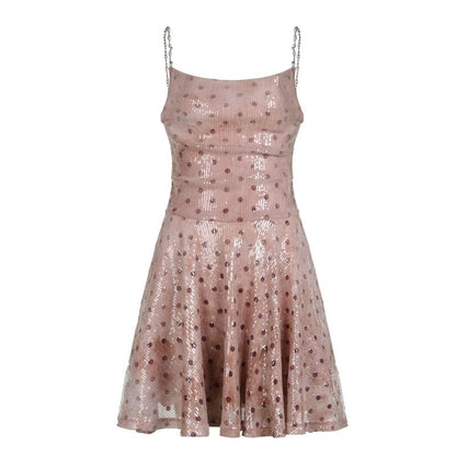 AFTADAWN_Pink_Polka_Dot_Sequin_Pearl_Chain_Women&