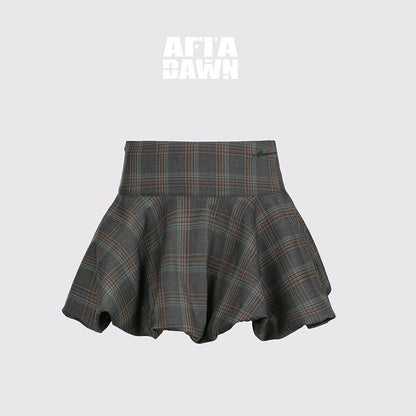 AFTADAWN_Plaid_3d_Bow_Strappy_Crop_Tulip_Skirt_Slim_Women&