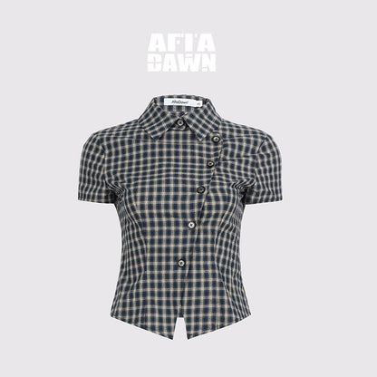 AFTADAWN_Plaid_Asymmetrical_Placket_Women&