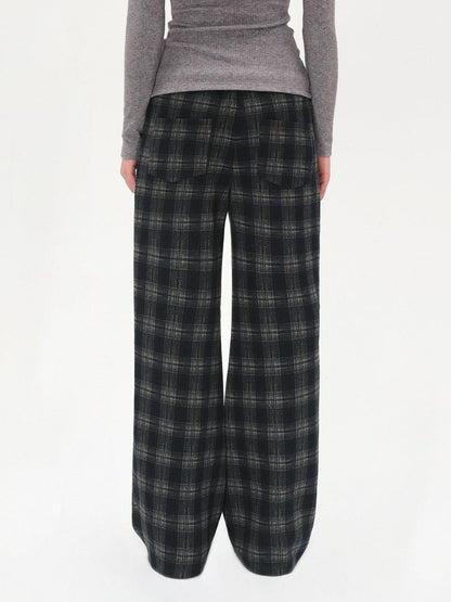 AFTADAWN Plaid Drawstring Cotton Feel Women&