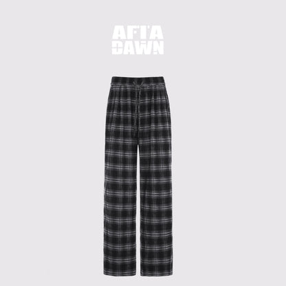 AFTADAWN_Plaid_Drawstring_High_Waist_Women&