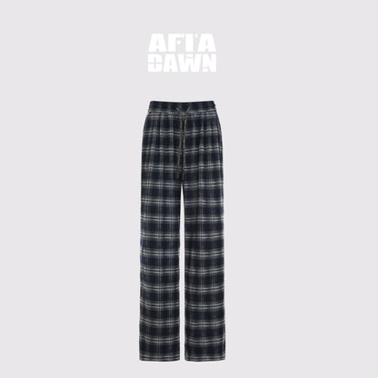 AFTADAWN_Plaid_Drawstring_High_Waist_Women&