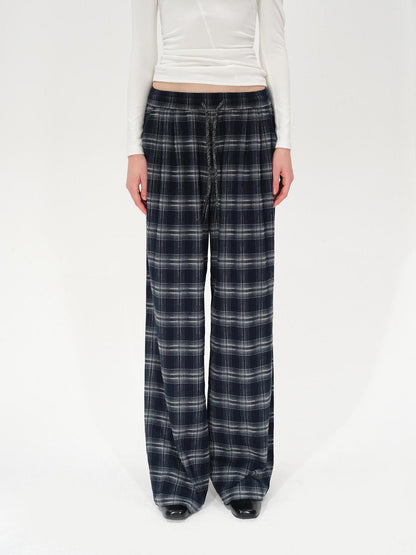 AFTADAWN Plaid Drawstring High Waist Women&