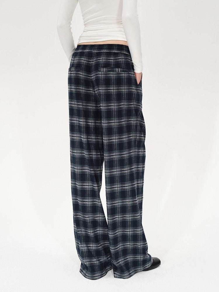 AFTADAWN Plaid Drawstring High Waist Women&