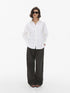 AFTADAWN Pleated Button Fly Straight Leg Lyocell Women&