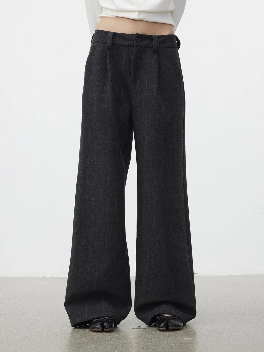 AFTADAWN Pleated Rayon Trousers With Wide Waistband Pants
