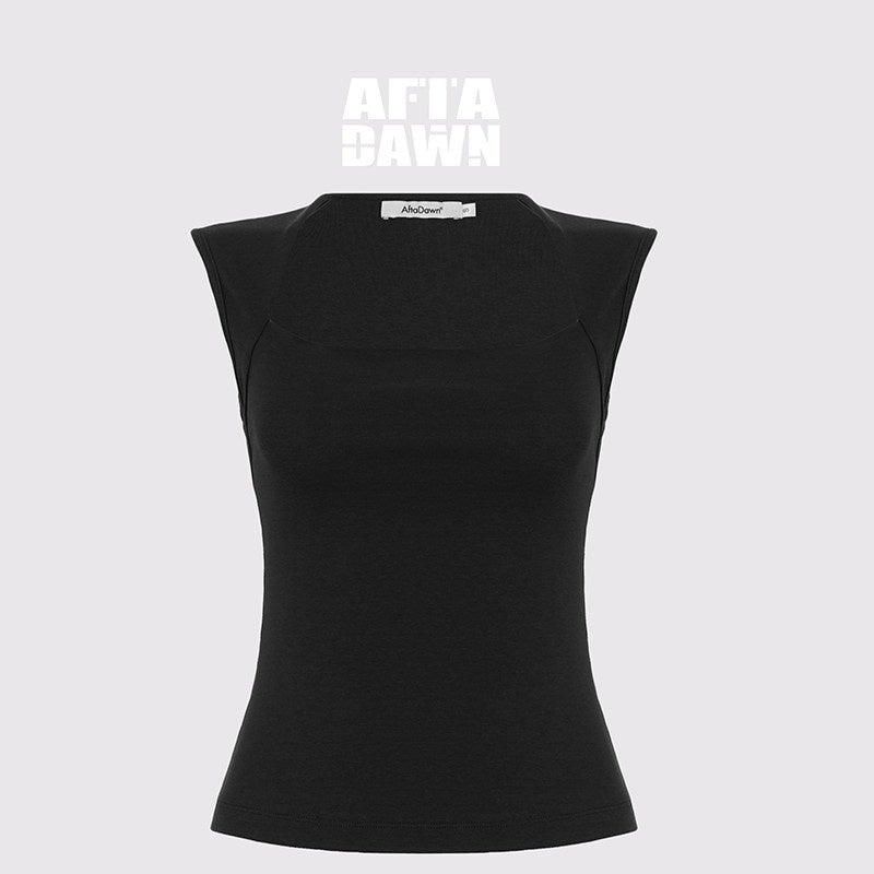 AFTADAWN_Polka_Dot_Embroidered_Square_Neck_Slim_Fit_Women&