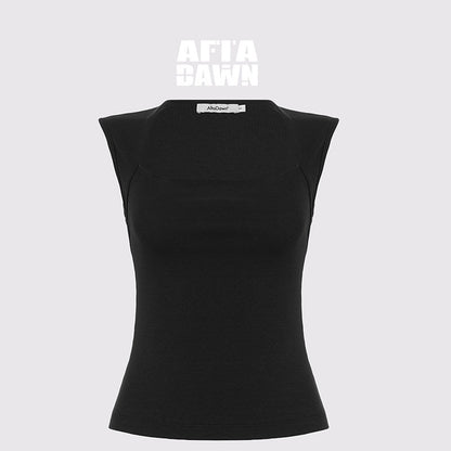 AFTADAWN_Polka_Dot_Embroidered_Square_Neck_Slim_Fit_Women&
