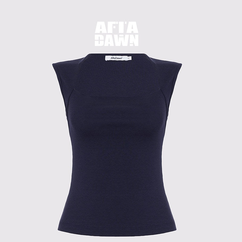 AFTADAWN_Polka_Dot_Embroidered_Square_Neck_Slim_Fit_Women&