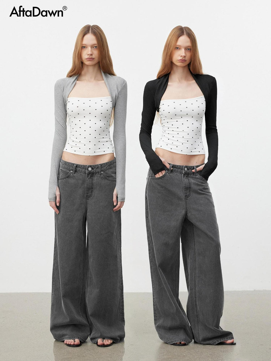 AFTADAWN Polka Dot Spliced Layered Women&
