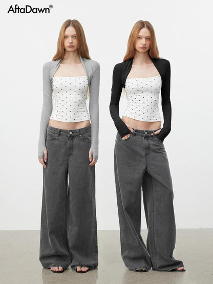 AFTADAWN Polka Dot Spliced Layered Women&