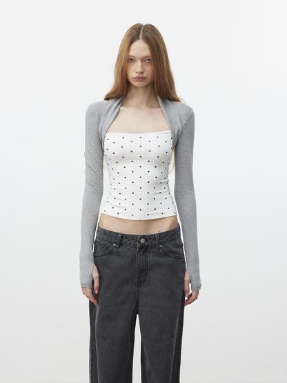 AFTADAWN Polka Dot Spliced Layered Women&