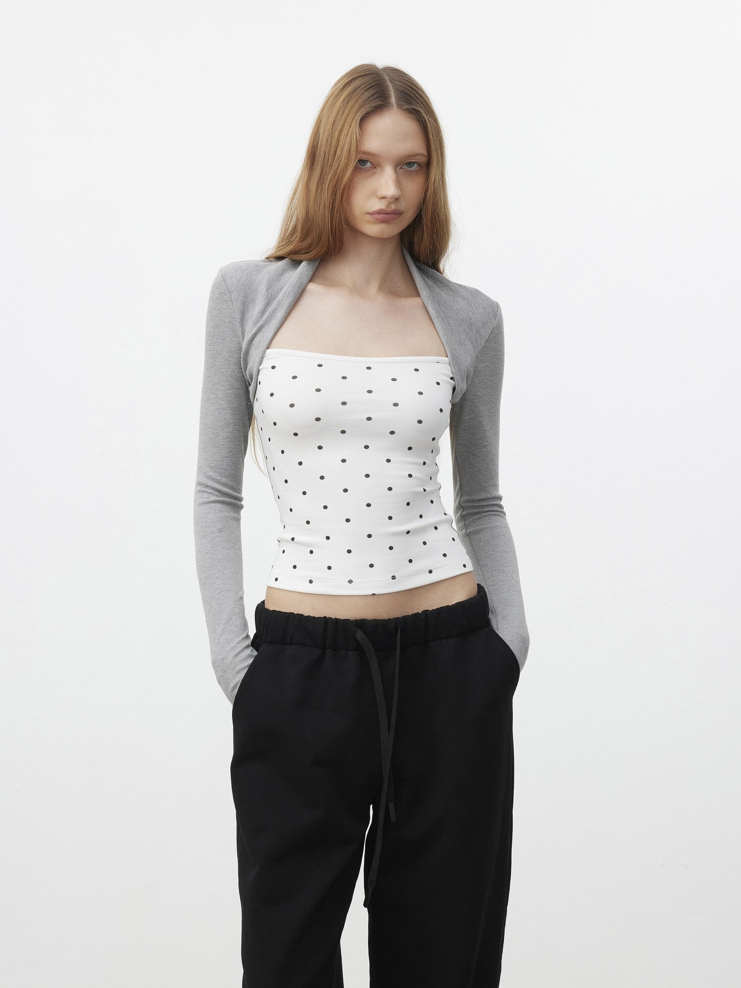 AFTADAWN Polka Dot Spliced Layered Women&