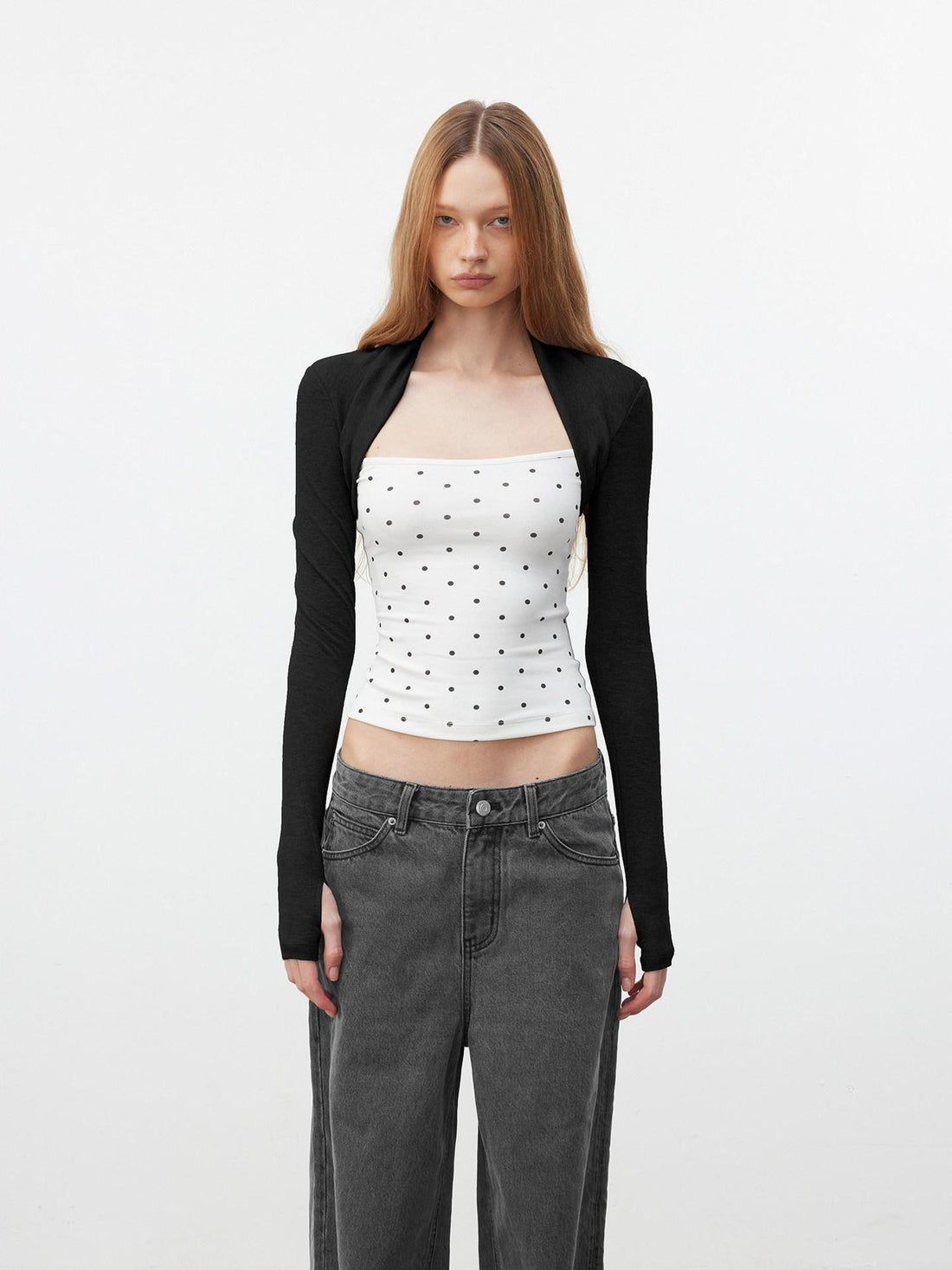 AFTADAWN Polka Dot Spliced Layered Women&