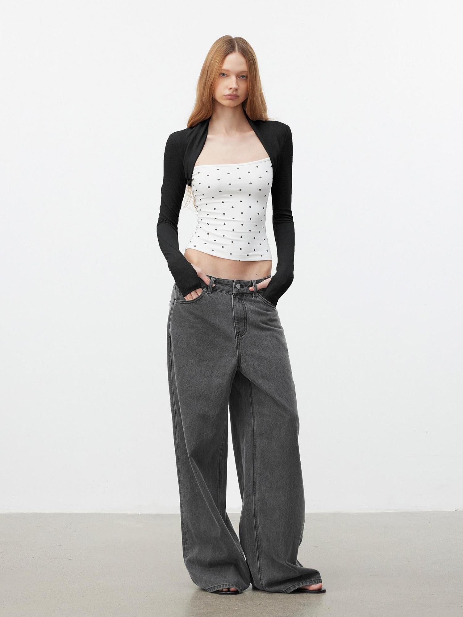 AFTADAWN Polka Dot Spliced Layered Women&
