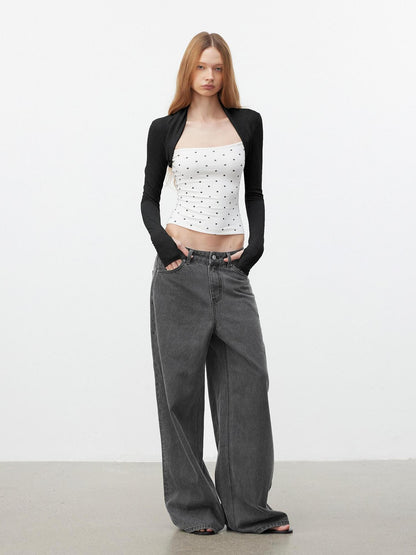 AFTADAWN Polka Dot Spliced Layered Women&