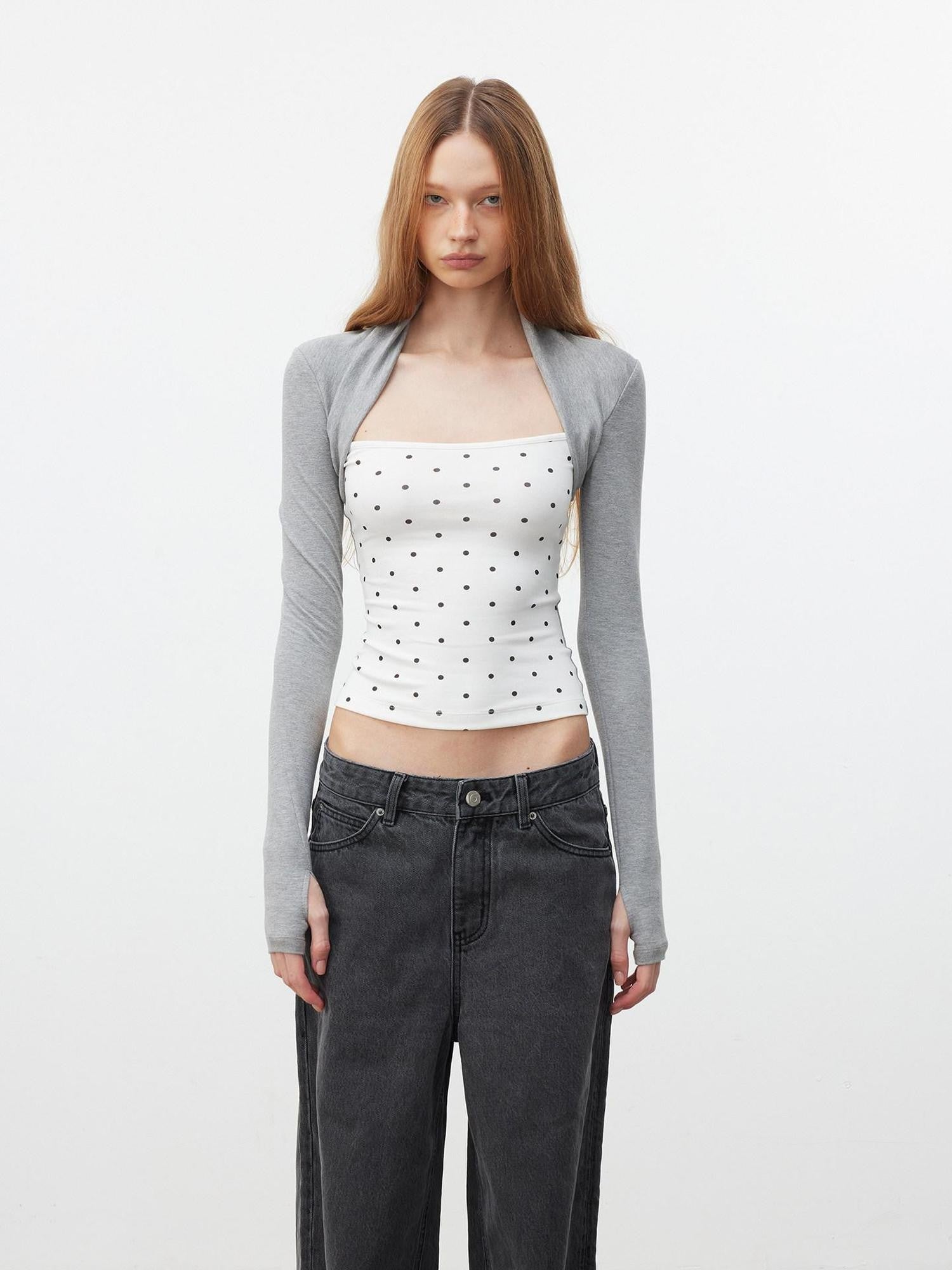 AFTADAWN Polka Dot Spliced Layered Women&