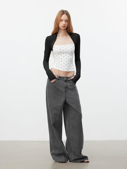 AFTADAWN Polka Dot Spliced Layered Women&