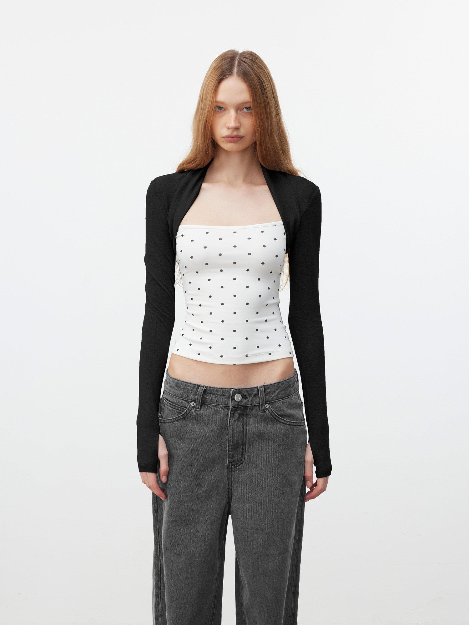 AFTADAWN Polka Dot Spliced Layered Women&
