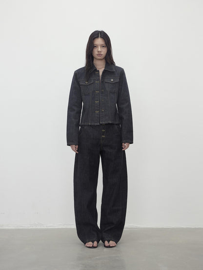 AFTADAWN Raw Indigo Deconstructed Contrast Stitch Women&