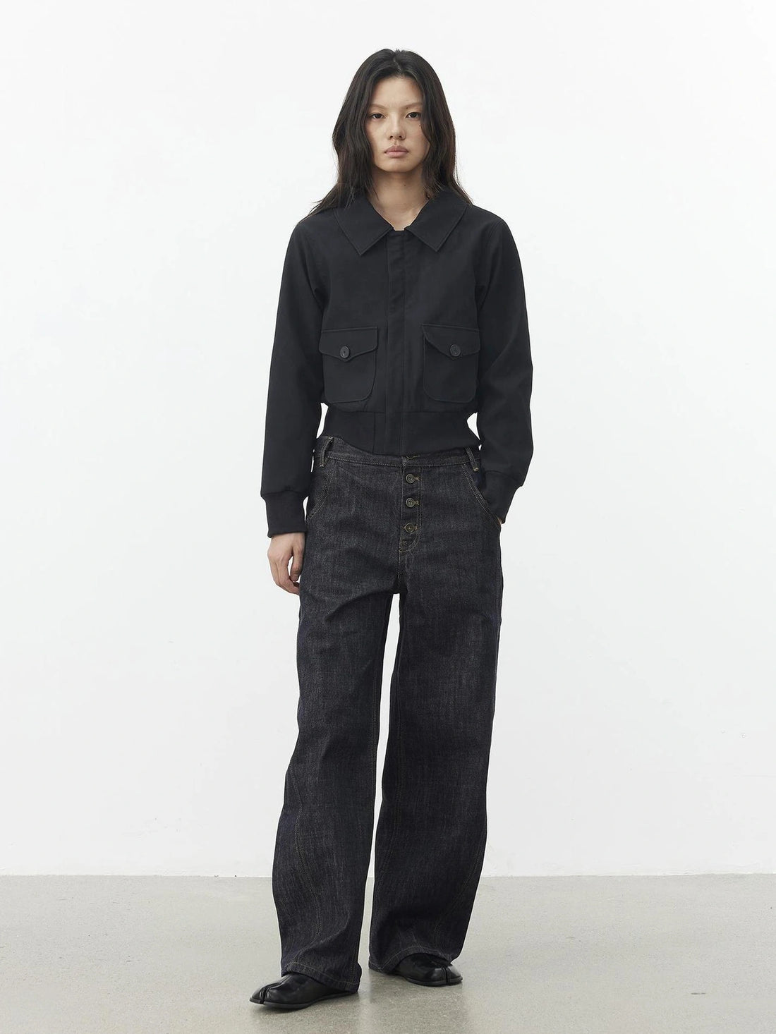 AFTADAWN Reinforced Leopard Print Detachable Fur Collar Jacket Jacket