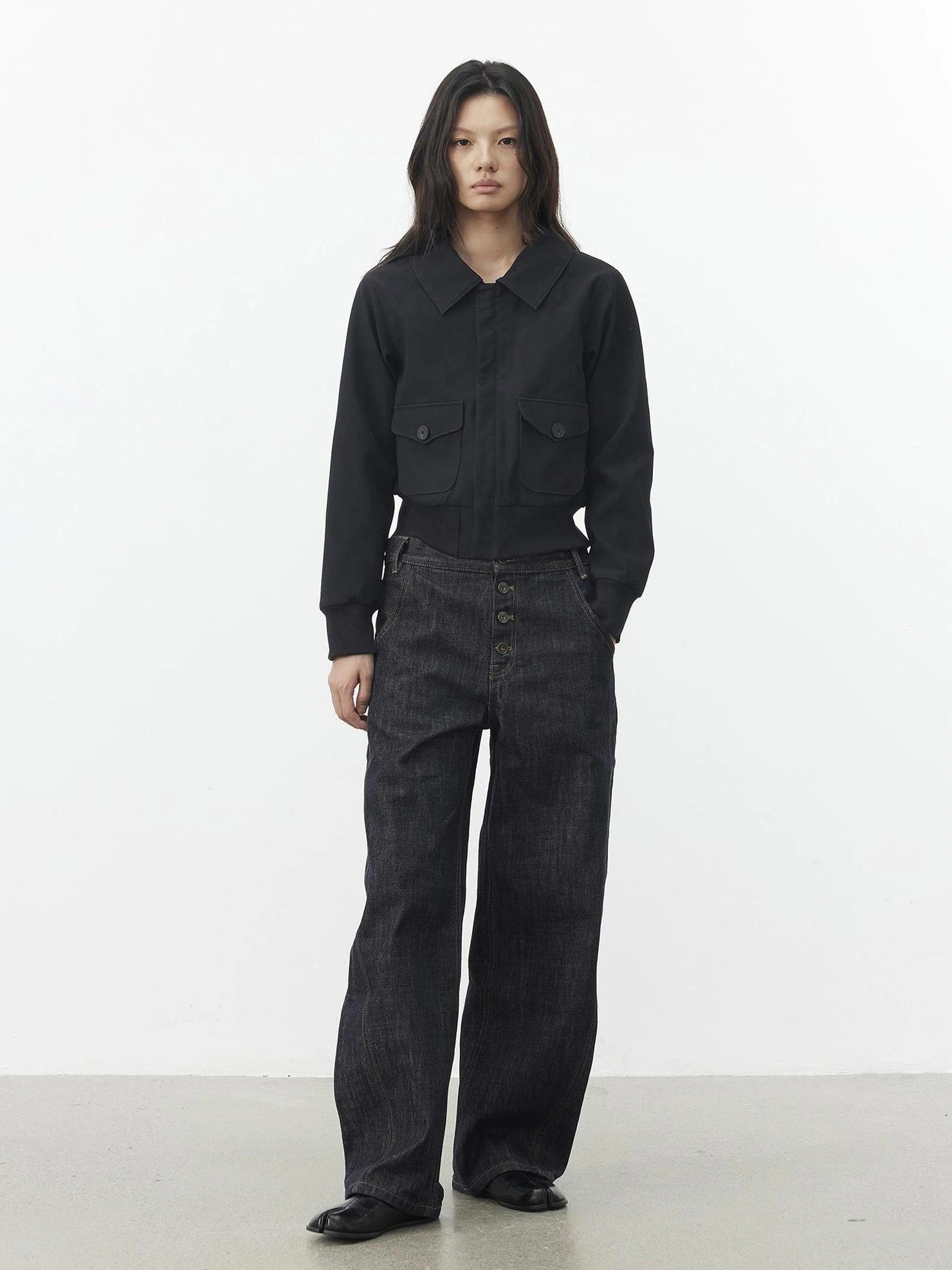 AFTADAWN Reinforced Leopard Print Detachable Fur Collar Jacket Jacket