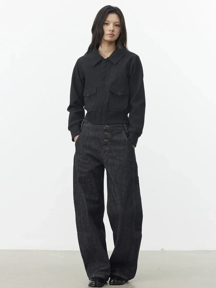 AFTADAWN Reinforced Leopard Print Detachable Fur Collar Jacket Jacket