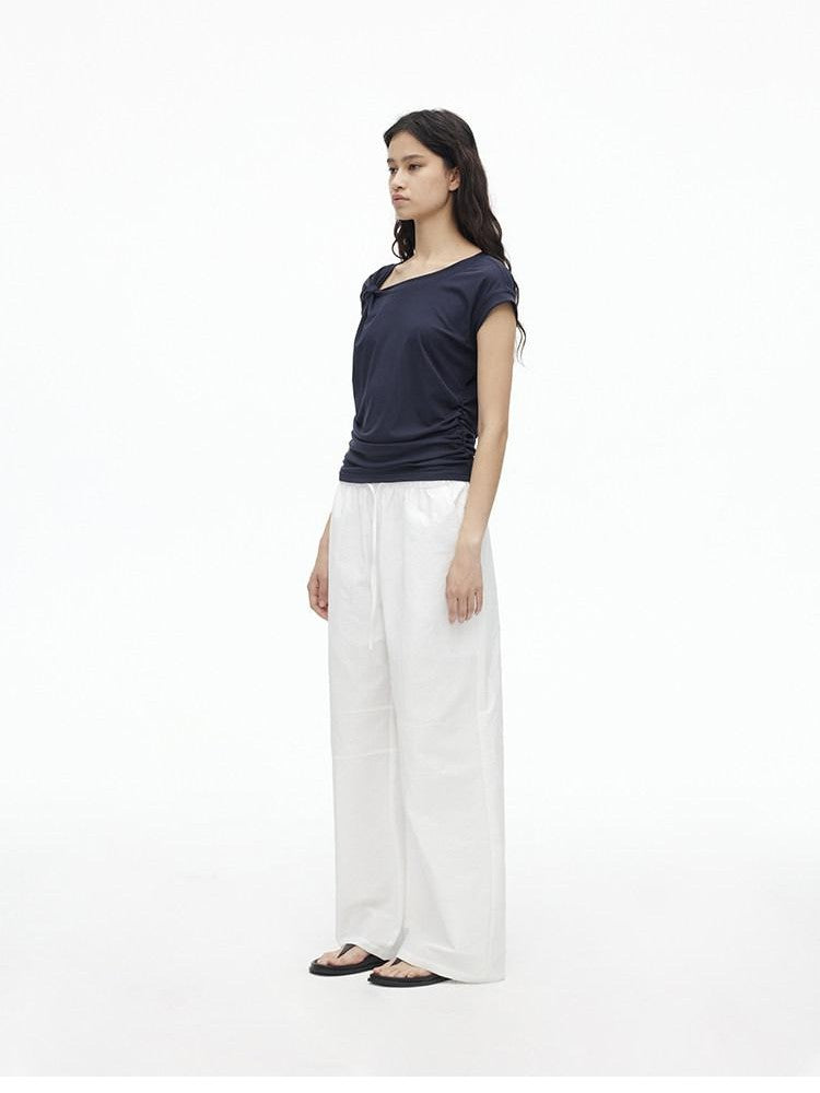 AFTADAWN Relaxed Pleated Split Scimitar Women&