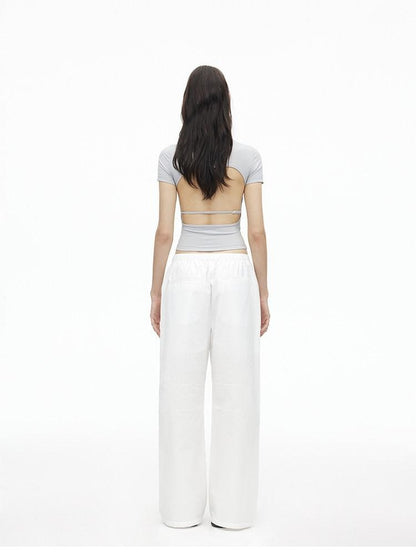AFTADAWN Relaxed Pleated Split Scimitar Women&