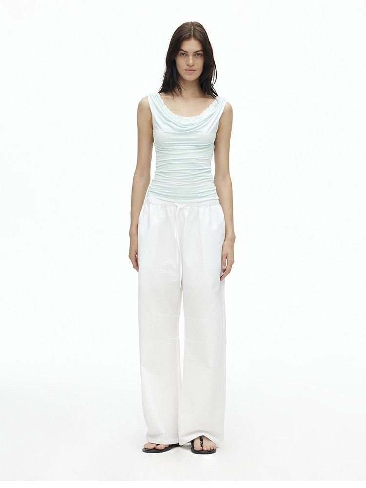 AFTADAWN Relaxed Pleated Split Scimitar Women&
