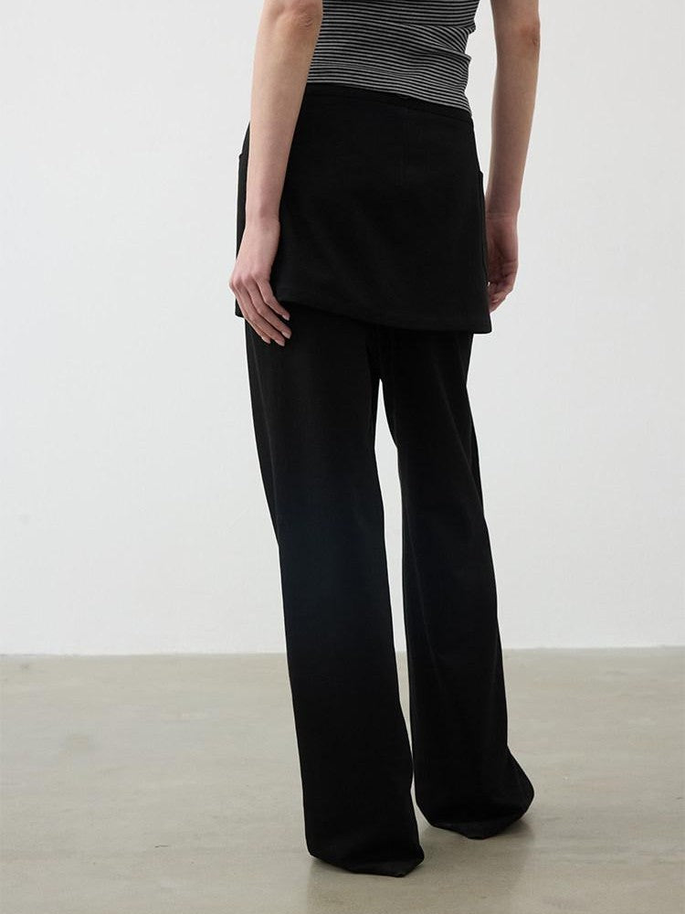 AFTADAWN Removable Skirt Panel Low Waist Straight Women&