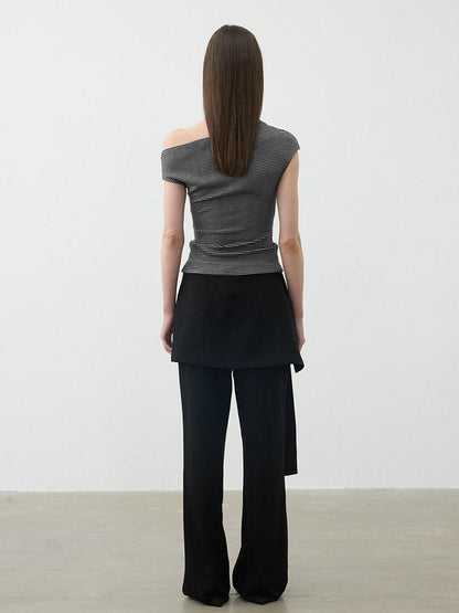 AFTADAWN Removable Skirt Panel Low Waist Straight Women&