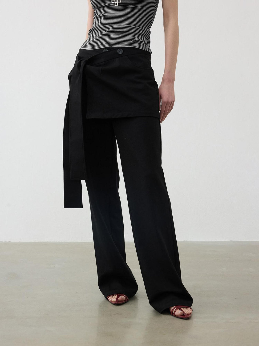 AFTADAWN Removable Skirt Panel Low Waist Straight Women&