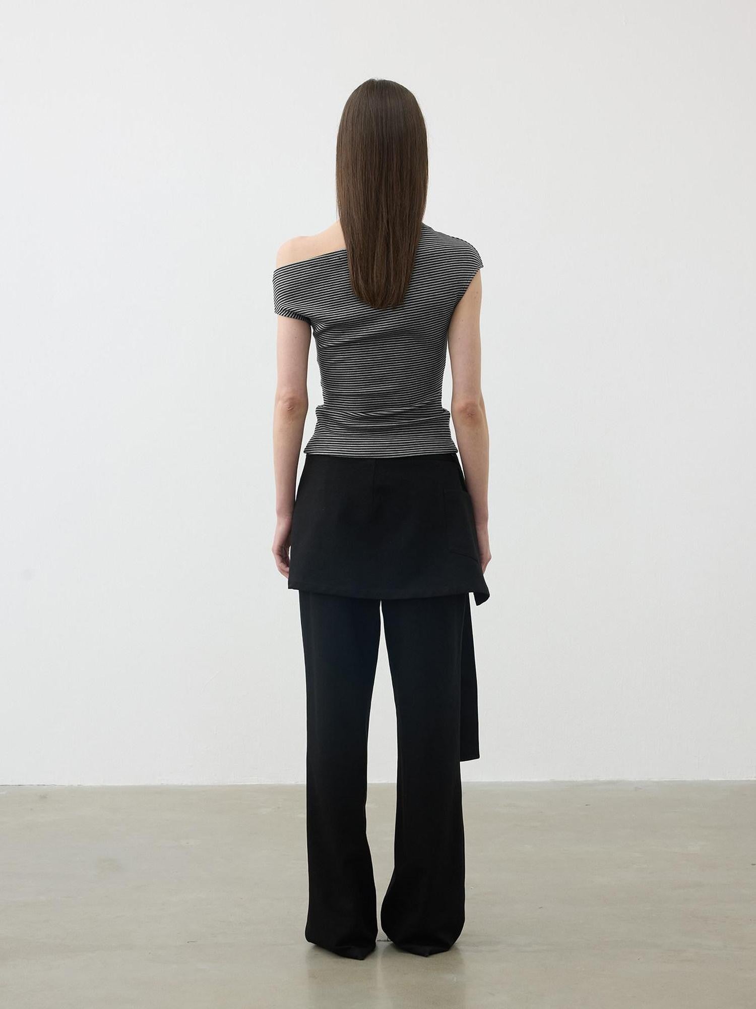 AFTADAWN Removable Skirt Panel Low Waist Straight Women&
