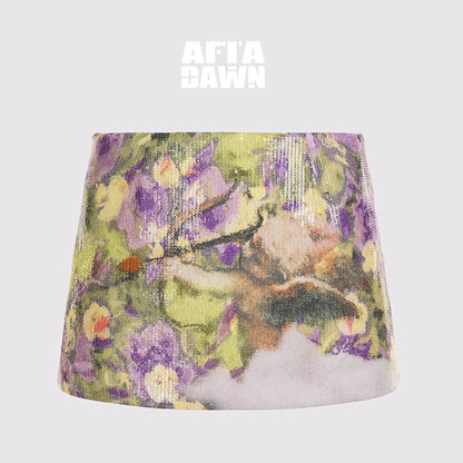 AFTADAWN_Retro_Angel_Oil_Painting_Sequin_A_Line_Mini_Skirt_MISSTT