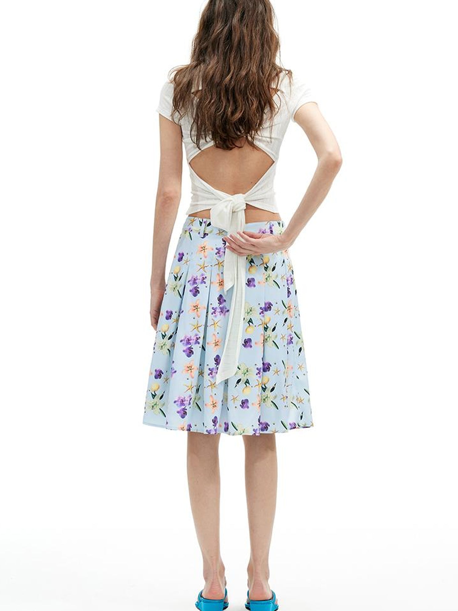 AFTADAWN Reversible Knotted Backless Crop Top