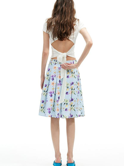 AFTADAWN Reversible Knotted Backless Crop Top