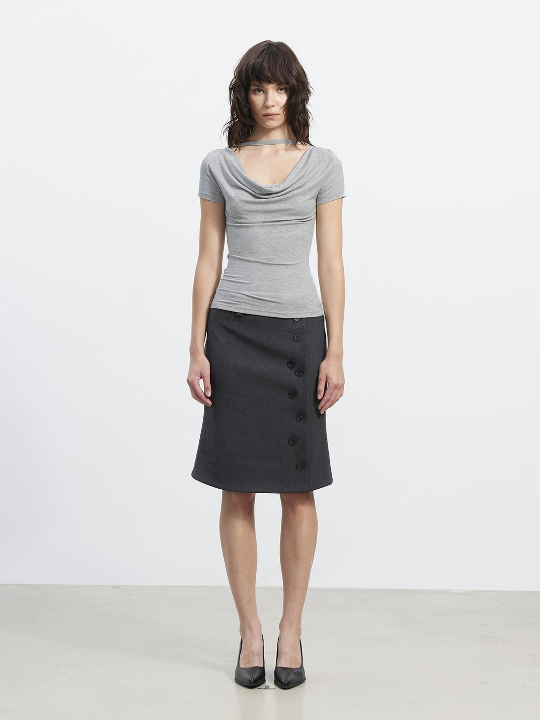 AFTADAWN Reversible Pleated Scoop Neck Slim Women&