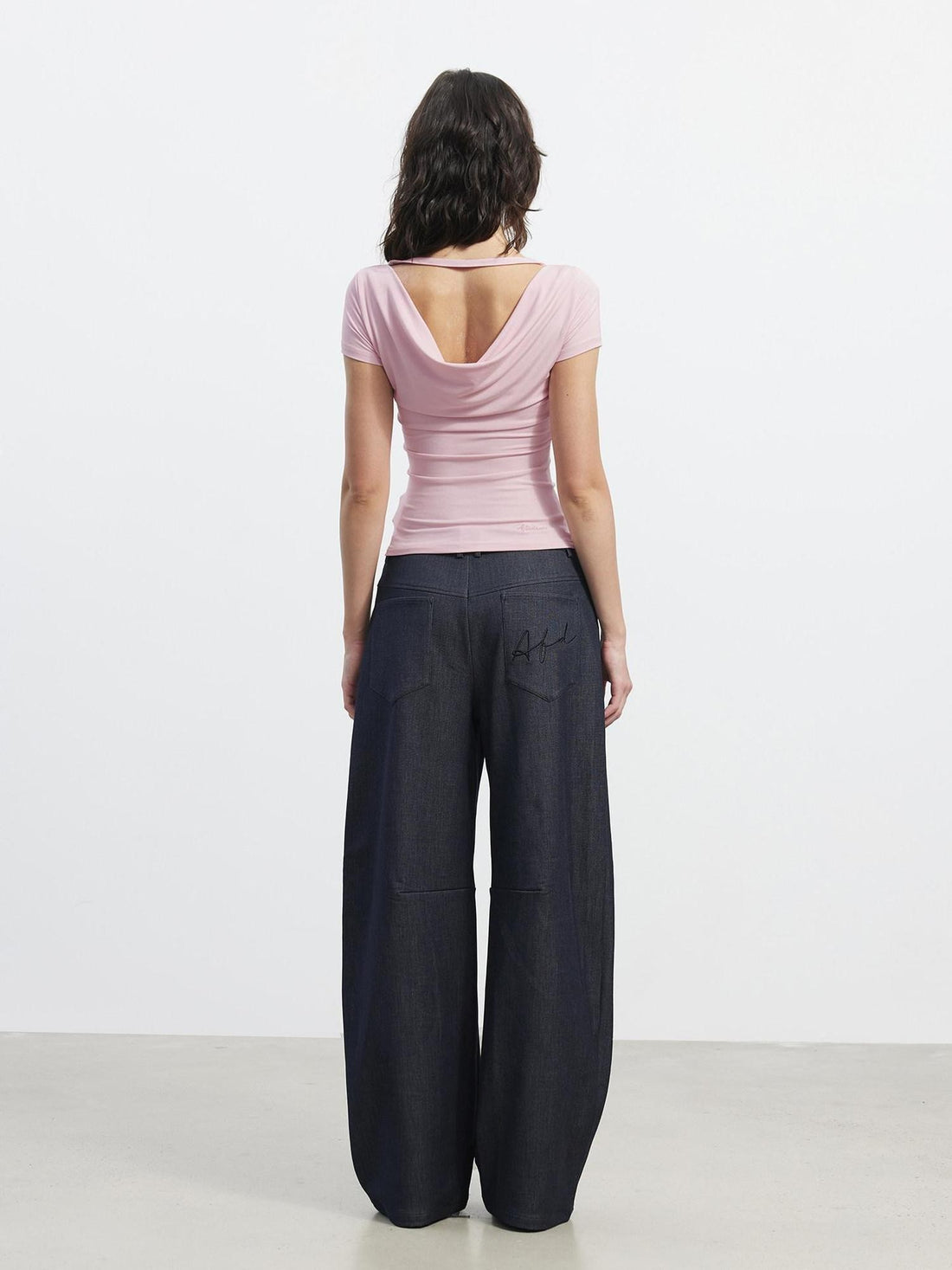 AFTADAWN Reversible Pleated Scoop Neck Slim Women&