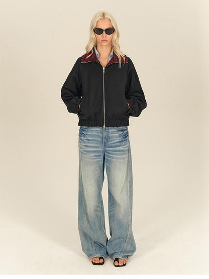 AFTADAWN Reversible Red Plaid Boxy Oversized Women&