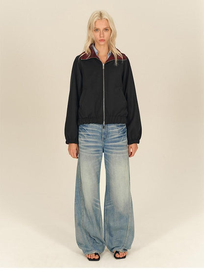 AFTADAWN Reversible Red Plaid Boxy Oversized Women&