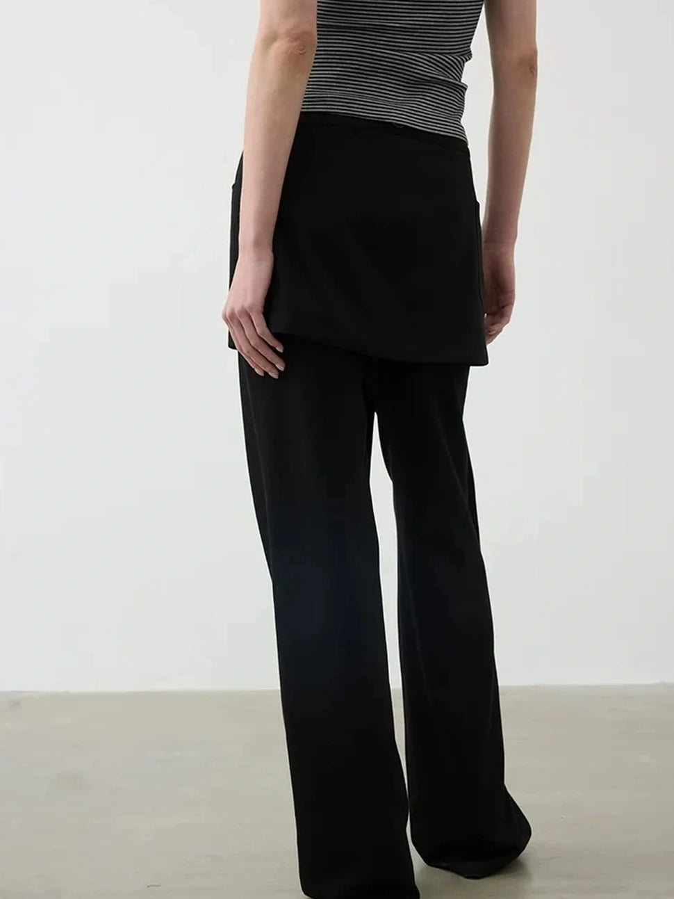 AFTADAWN Reversible Twill Tencel Wide Leg Trouser Skirt Pants