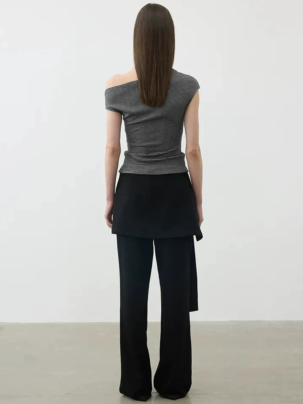 AFTADAWN Reversible Twill Tencel Wide Leg Trouser Skirt Pants