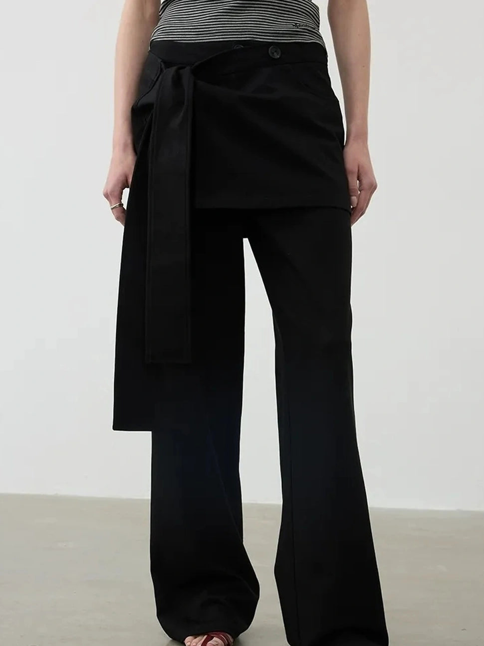 AFTADAWN Reversible Twill Tencel Wide Leg Trouser Skirt Pants