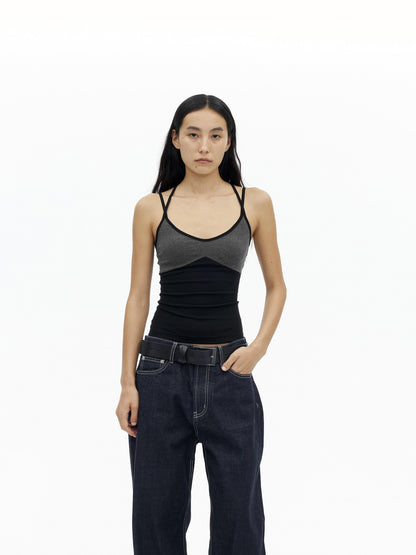 AFTADAWN Ribbed Crisscross Open Back Women&