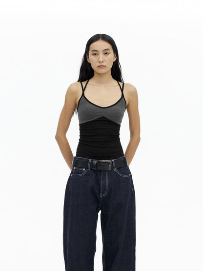 AFTADAWN Ribbed Crisscross Open Back Women&