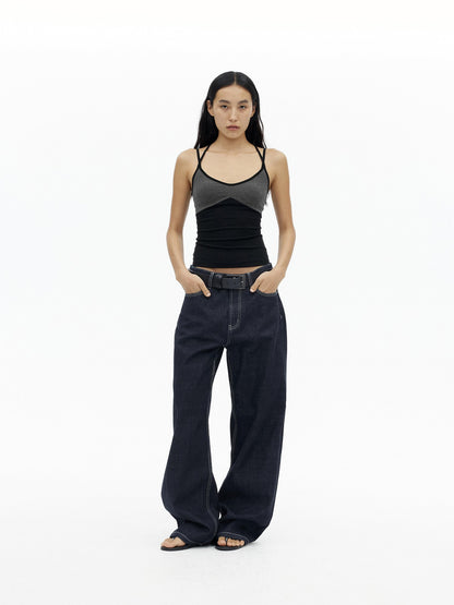 AFTADAWN Ribbed Crisscross Open Back Women&