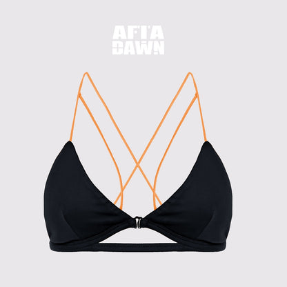 AFTADAWN_Rose_Red_V-neck_Contrast_Thin_Straps_Padded_Tie_Back_Women&
