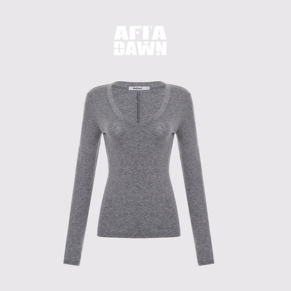 AFTADAWN_Ruched_V-neck_Lyocell_Wool_Women&